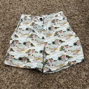 Boden Women's Classic Chino Shorts Ivory/Green Paradise Bay US SIZE 4